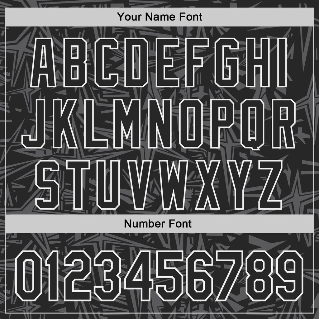 Custom Black Steel Gray-White Geometric Cyber Starburst Authentic Baseball Jersey