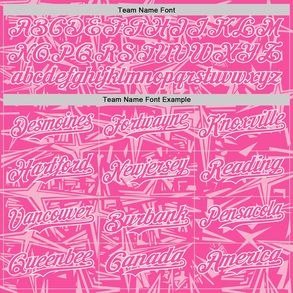 Custom Pink Light Pink-White Geometric Cyber Starburst Authentic Baseball Jersey