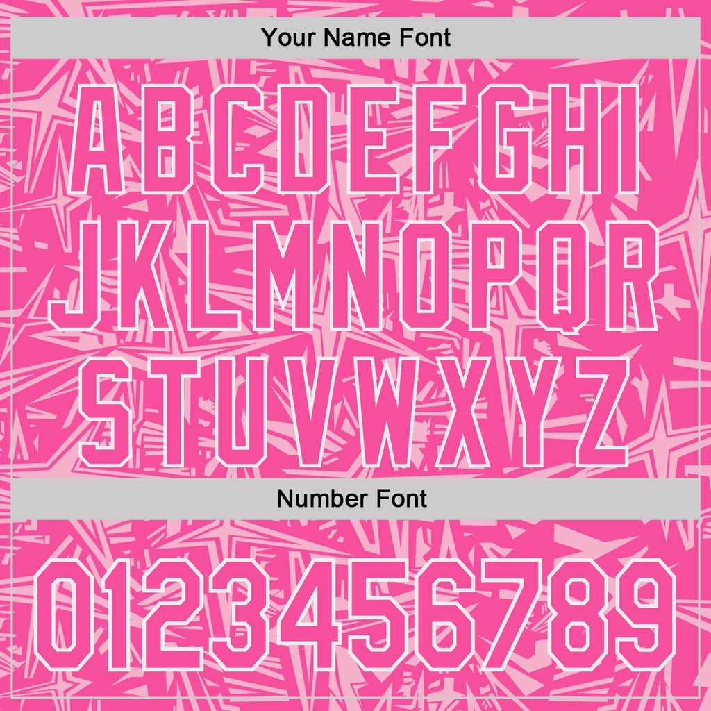 Custom Pink Light Pink-White Geometric Cyber Starburst Authentic Baseball Jersey