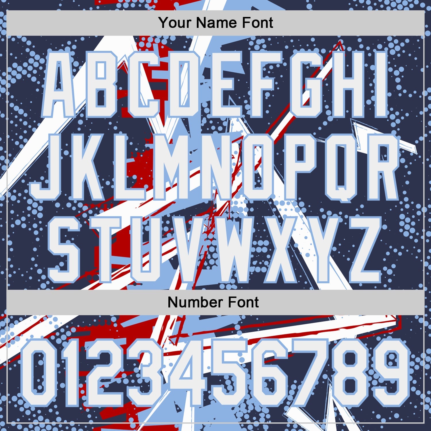 Custom Navy White Red-Light Blue Geometric Shards Dot Grid Authentic Baseball Jersey