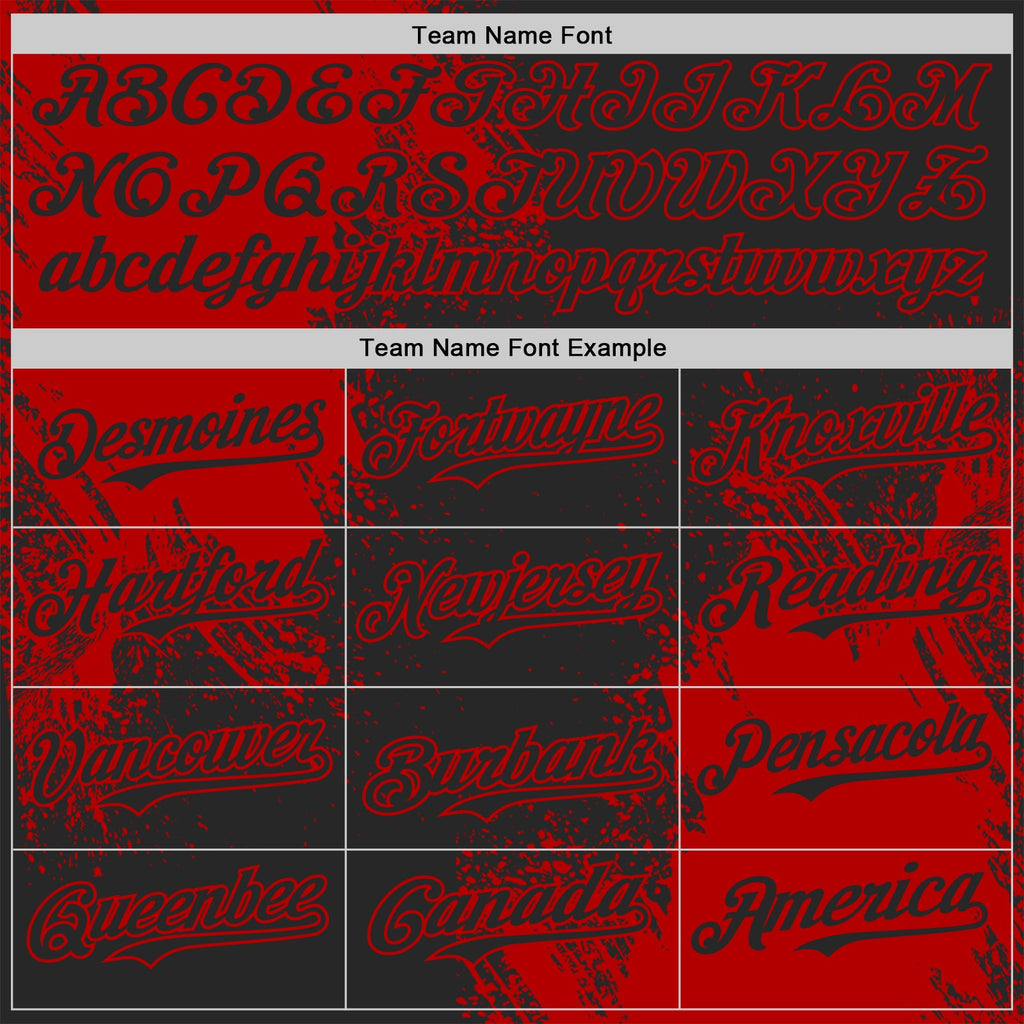 Custom Black-Red Abstract Brush Stroke Authentic Baseball Jersey