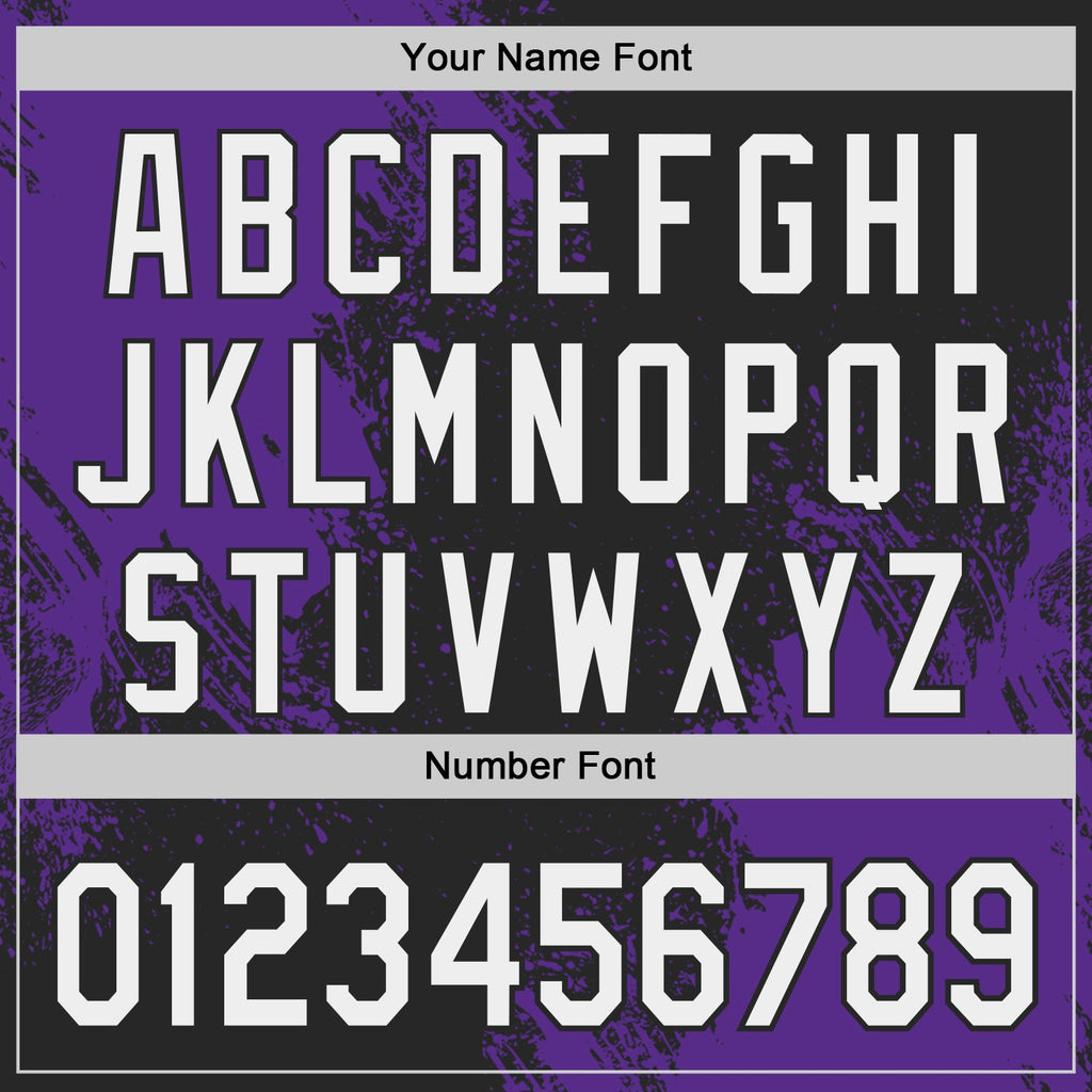 Custom Black White-Purple Abstract Brush Stroke Authentic Baseball Jersey