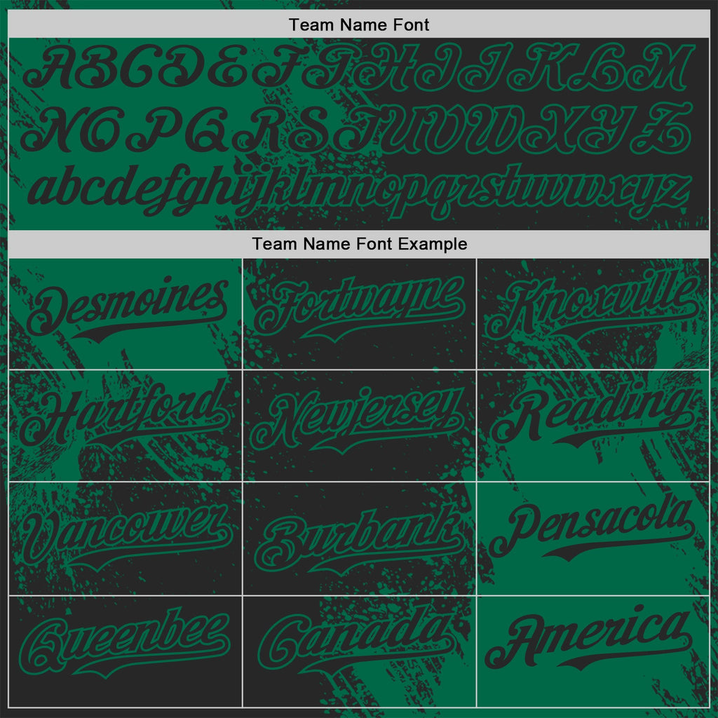 Custom Black-Kelly Green Abstract Brush Stroke Authentic Baseball Jersey