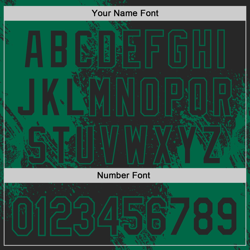 Custom Black-Kelly Green Abstract Brush Stroke Authentic Baseball Jersey