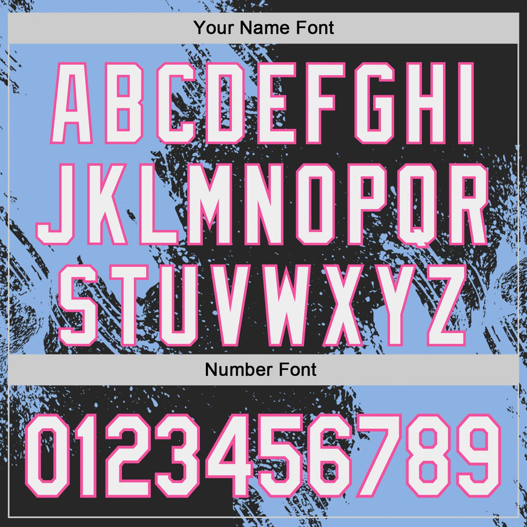 Custom Black White Light Blue-Pink Abstract Brush Stroke Authentic Baseball Jersey
