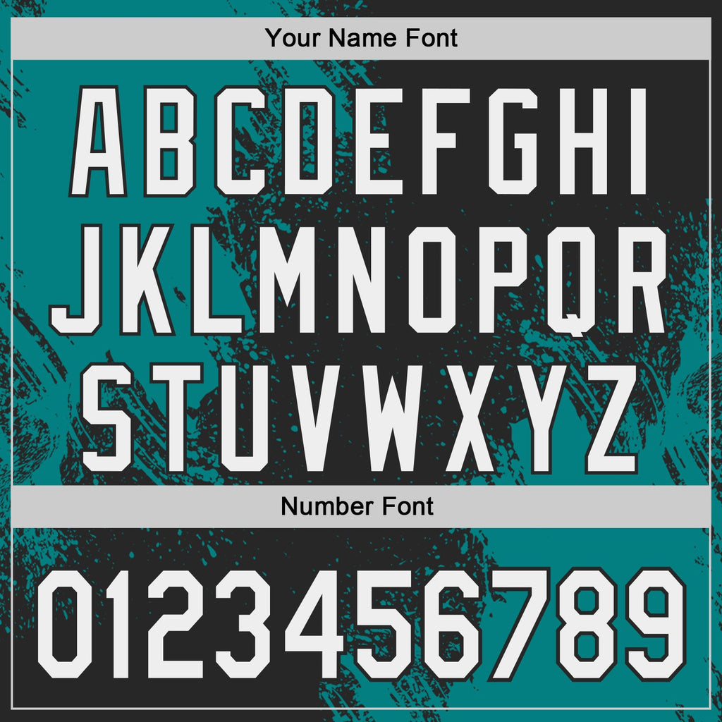 Custom Black White-Teal Abstract Brush Stroke Authentic Baseball Jersey