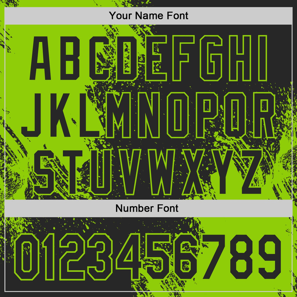 Custom Black-Neon Green Abstract Brush Stroke Authentic Baseball Jersey