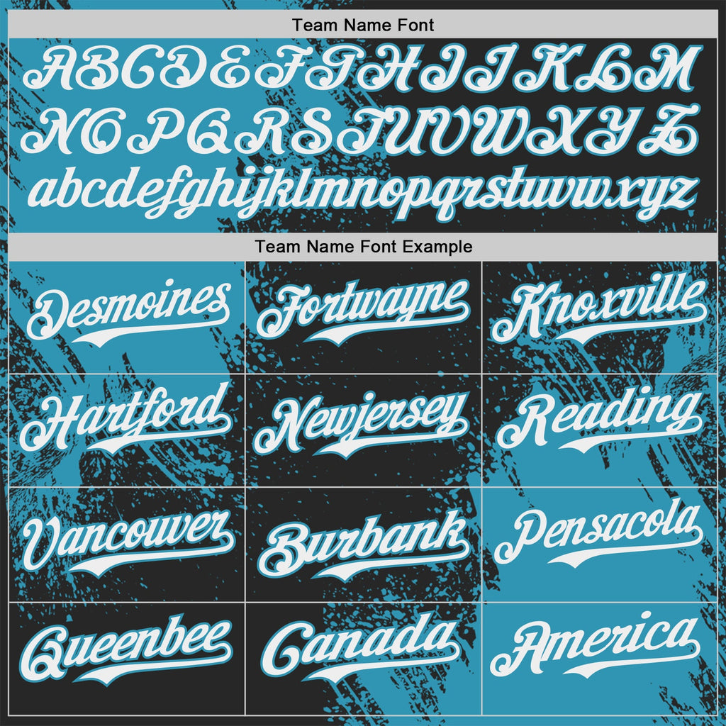 Custom Black White-Panther Blue Abstract Brush Stroke Authentic Baseball Jersey