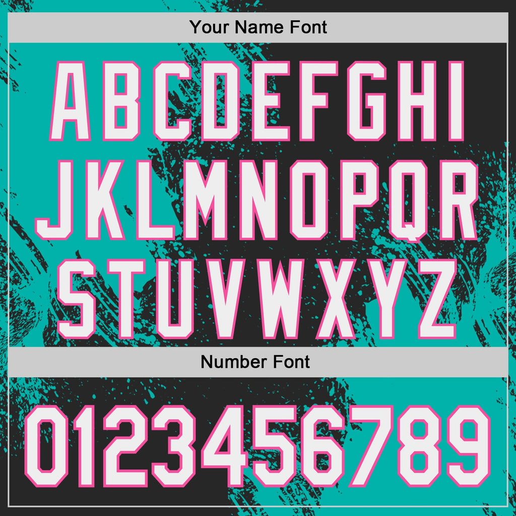 Custom Black White Aqua-Pink Abstract Brush Stroke Authentic Baseball Jersey