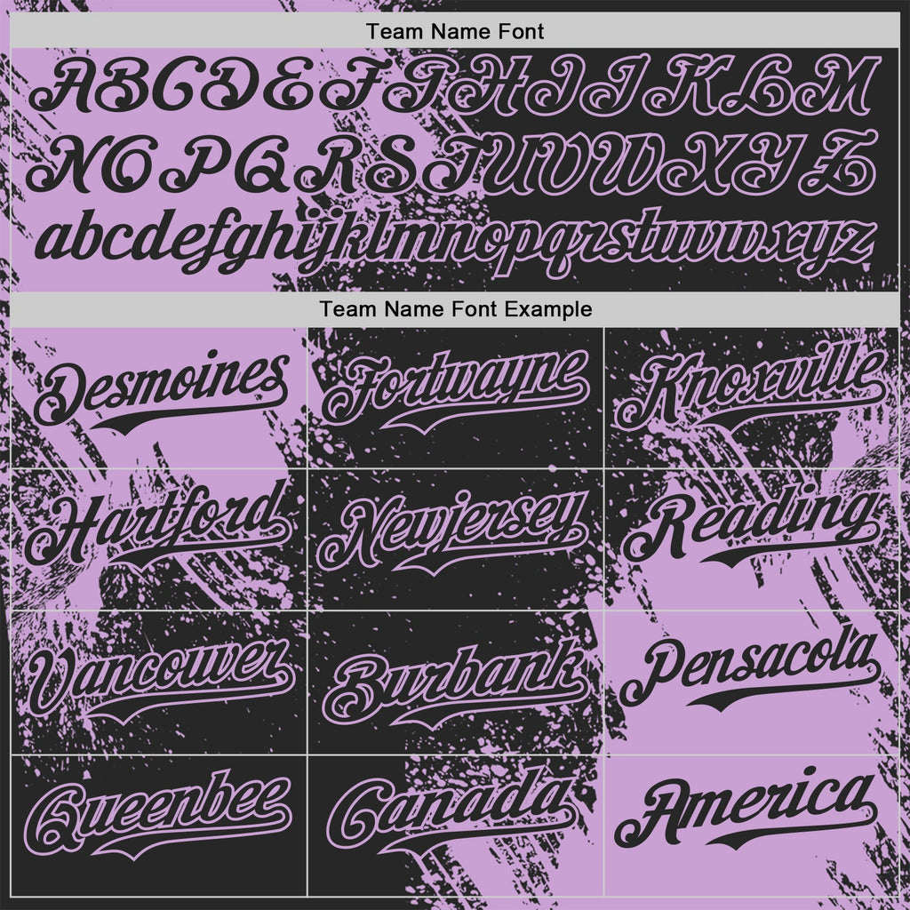 Custom Black-Light Purple Abstract Brush Stroke Authentic Baseball Jersey