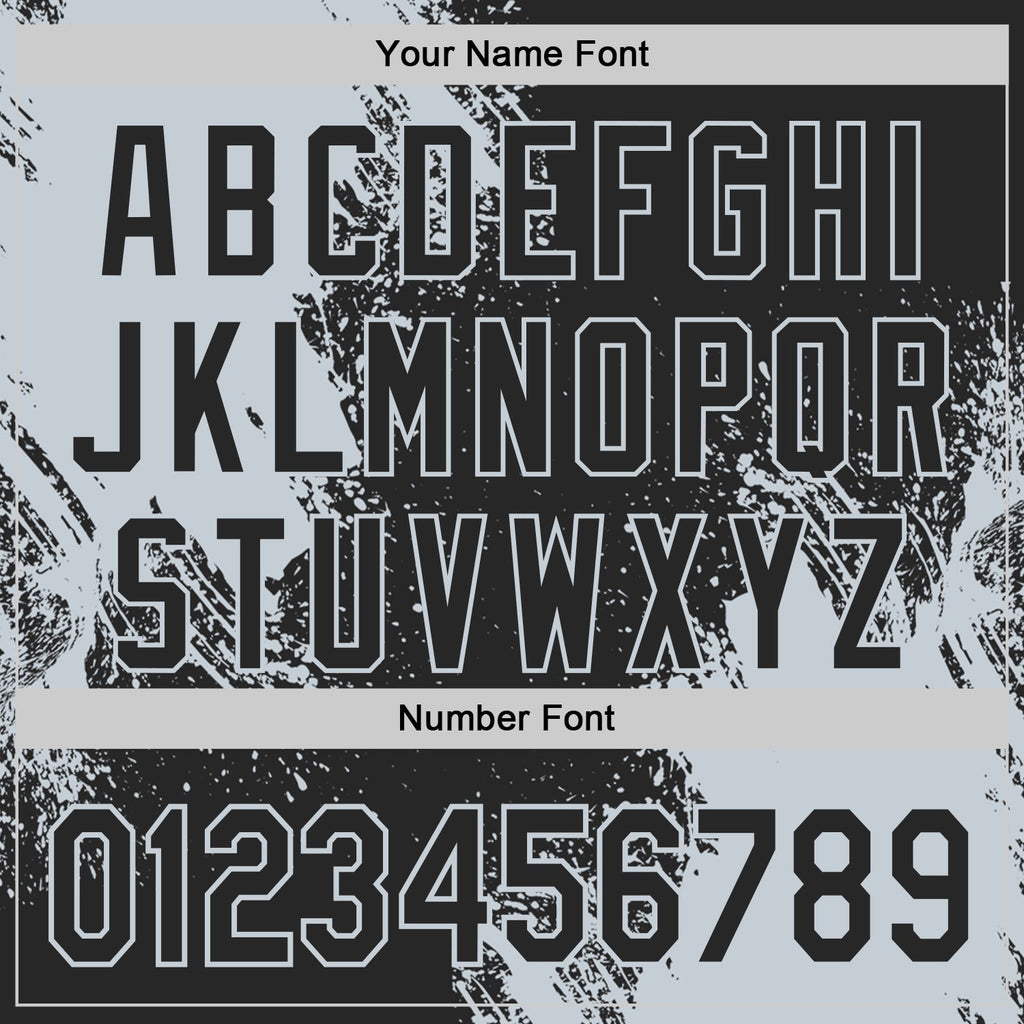 Custom Black-Silver Abstract Brush Stroke Authentic Baseball Jersey