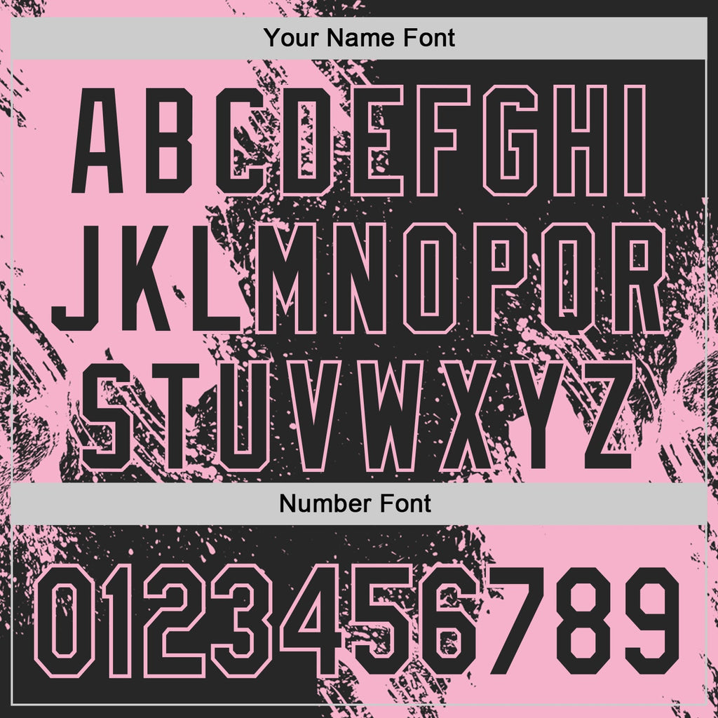 Custom Black-Light Pink Abstract Brush Stroke Authentic Baseball Jersey