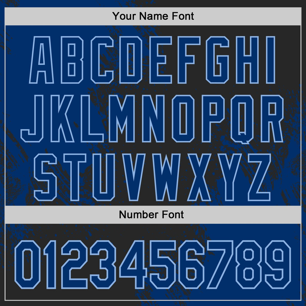 Custom Black US Navy Blue-Light Blue Abstract Brush Stroke Authentic Baseball Jersey