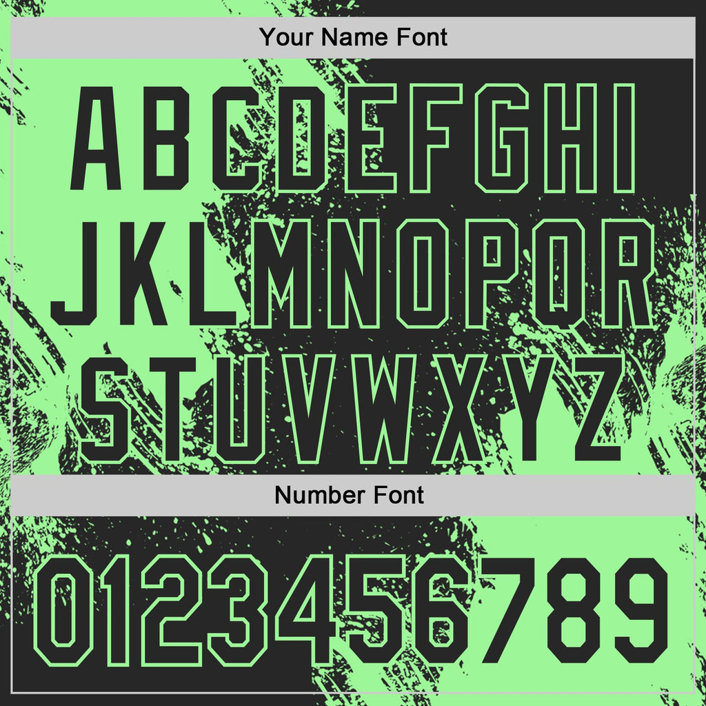 Custom Black-Pea Green Abstract Brush Stroke Authentic Baseball Jersey