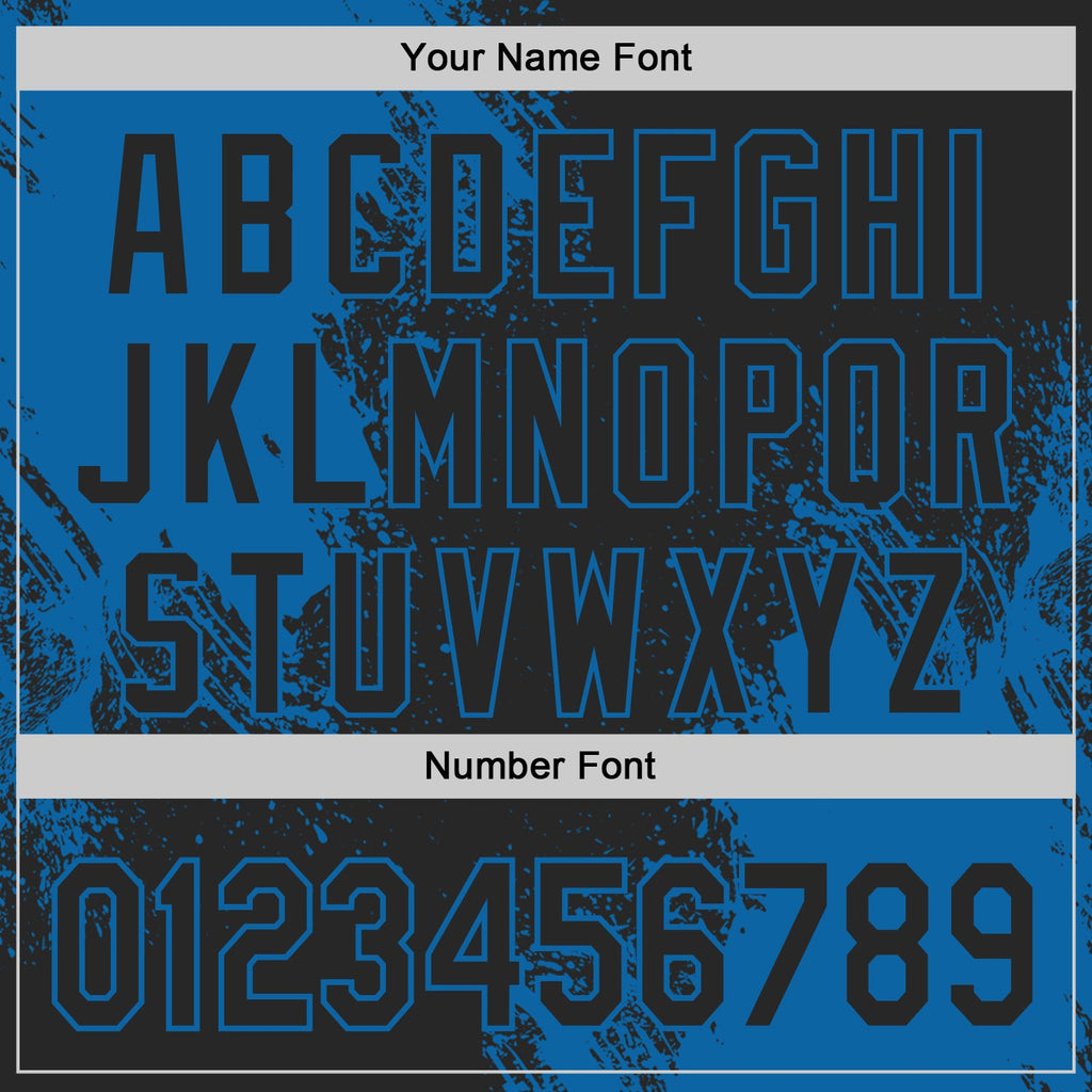 Custom Black-Blue Abstract Brush Stroke Authentic Baseball Jersey