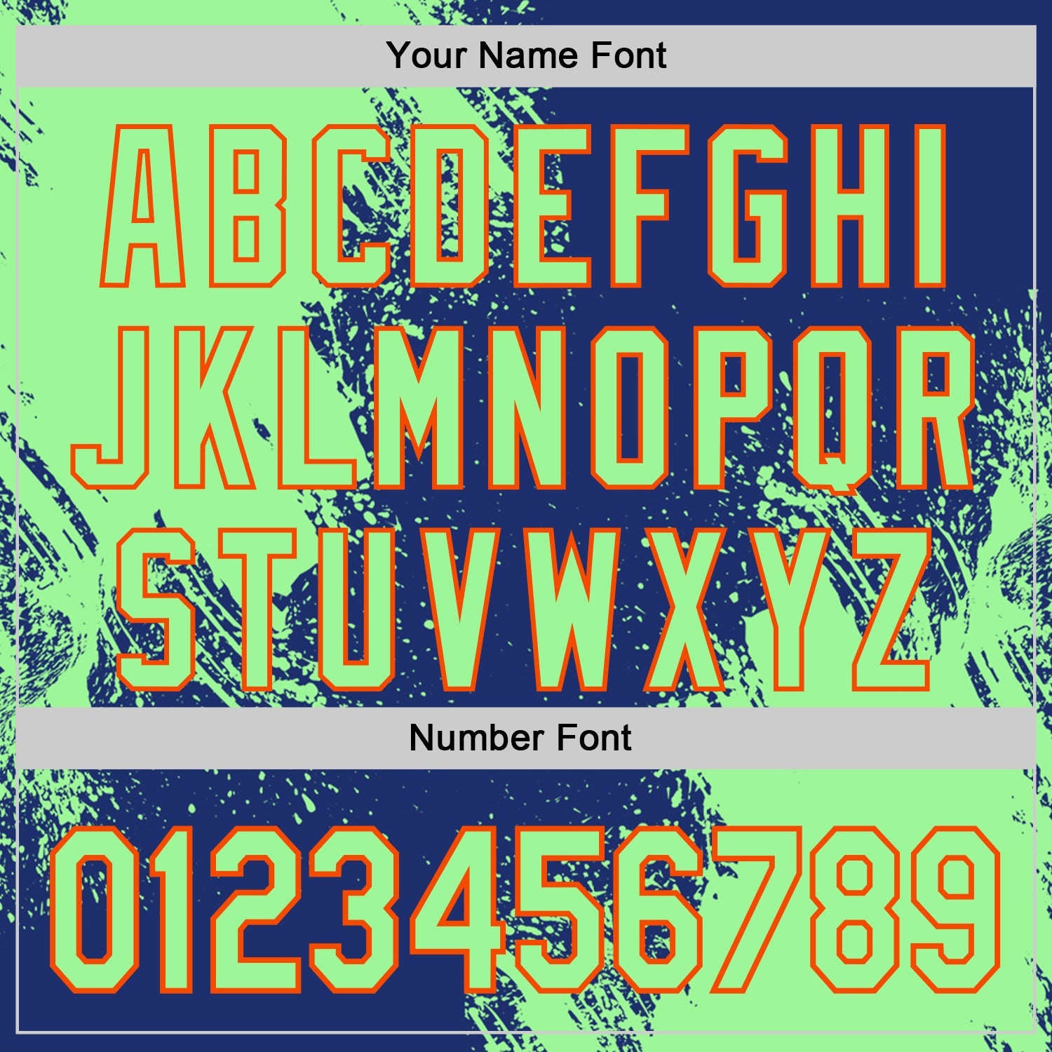 Custom Royal Pea Green-Orange Abstract Brush Stroke Authentic Baseball Jersey