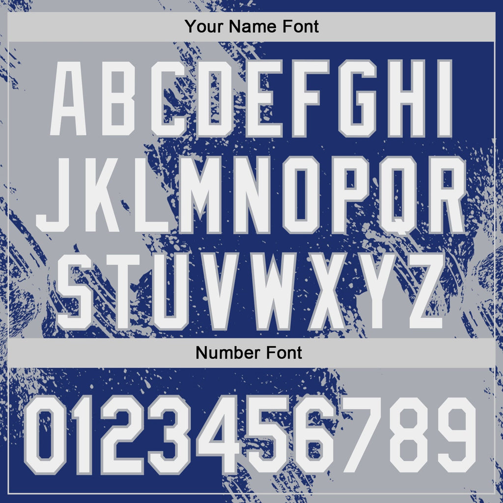 Custom Royal White-Gray Abstract Brush Stroke Authentic Baseball Jersey