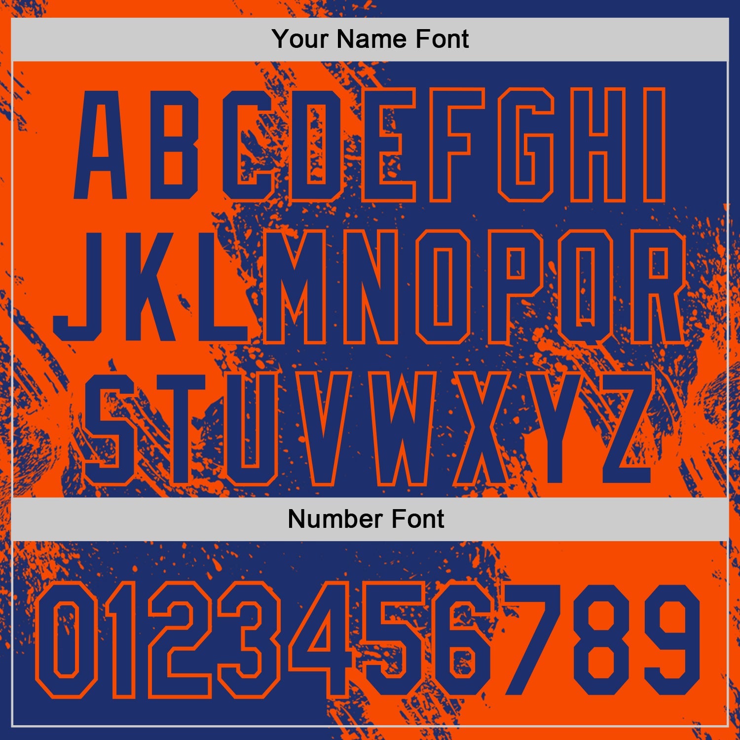 Custom Royal-Orange Abstract Brush Stroke Authentic Baseball Jersey