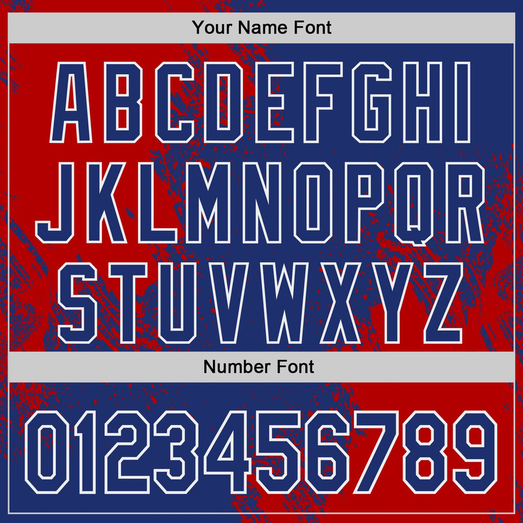 Custom Royal Red-White Abstract Brush Stroke Authentic Baseball Jersey