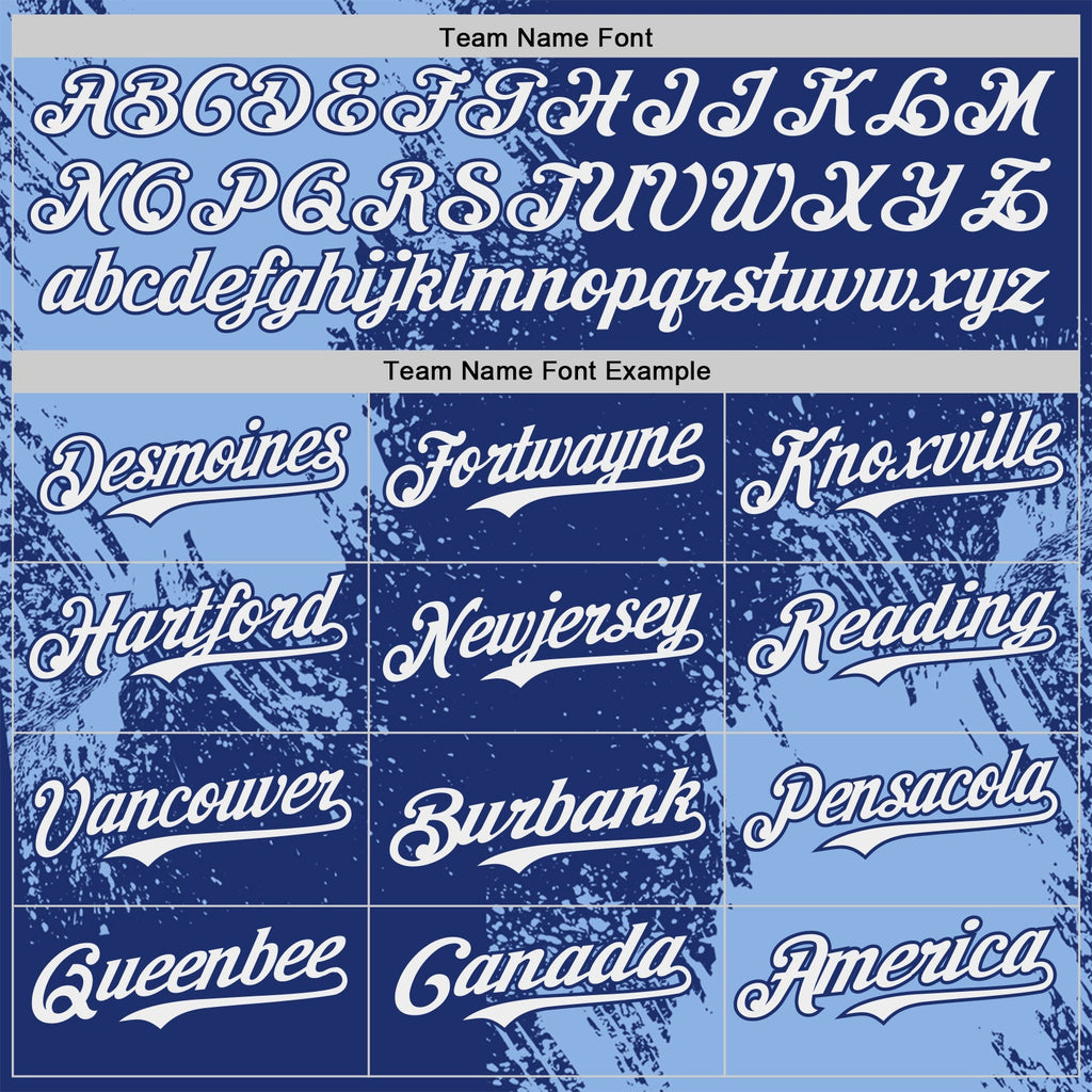 Custom Royal White-Light Blue Abstract Brush Stroke Authentic Baseball Jersey