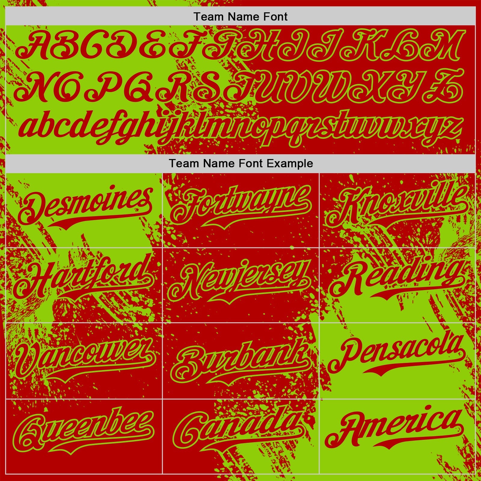 Custom Red-Neon Green Abstract Brush Stroke Authentic Baseball Jersey