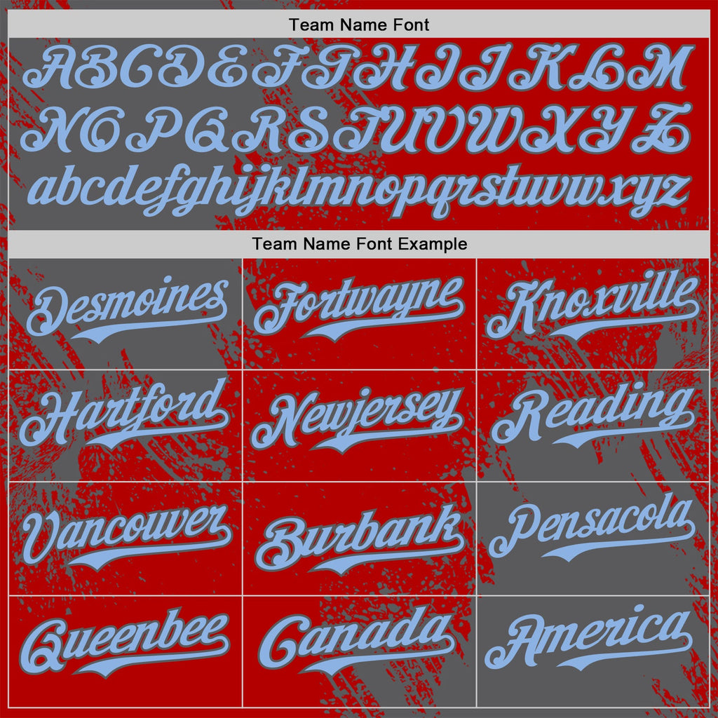 Custom Red Light Blue-Steel Gray Abstract Brush Stroke Authentic Baseball Jersey