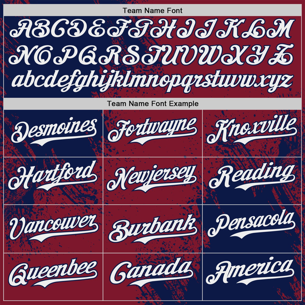 Custom Crimson White-Navy Abstract Brush Stroke Authentic Baseball Jersey