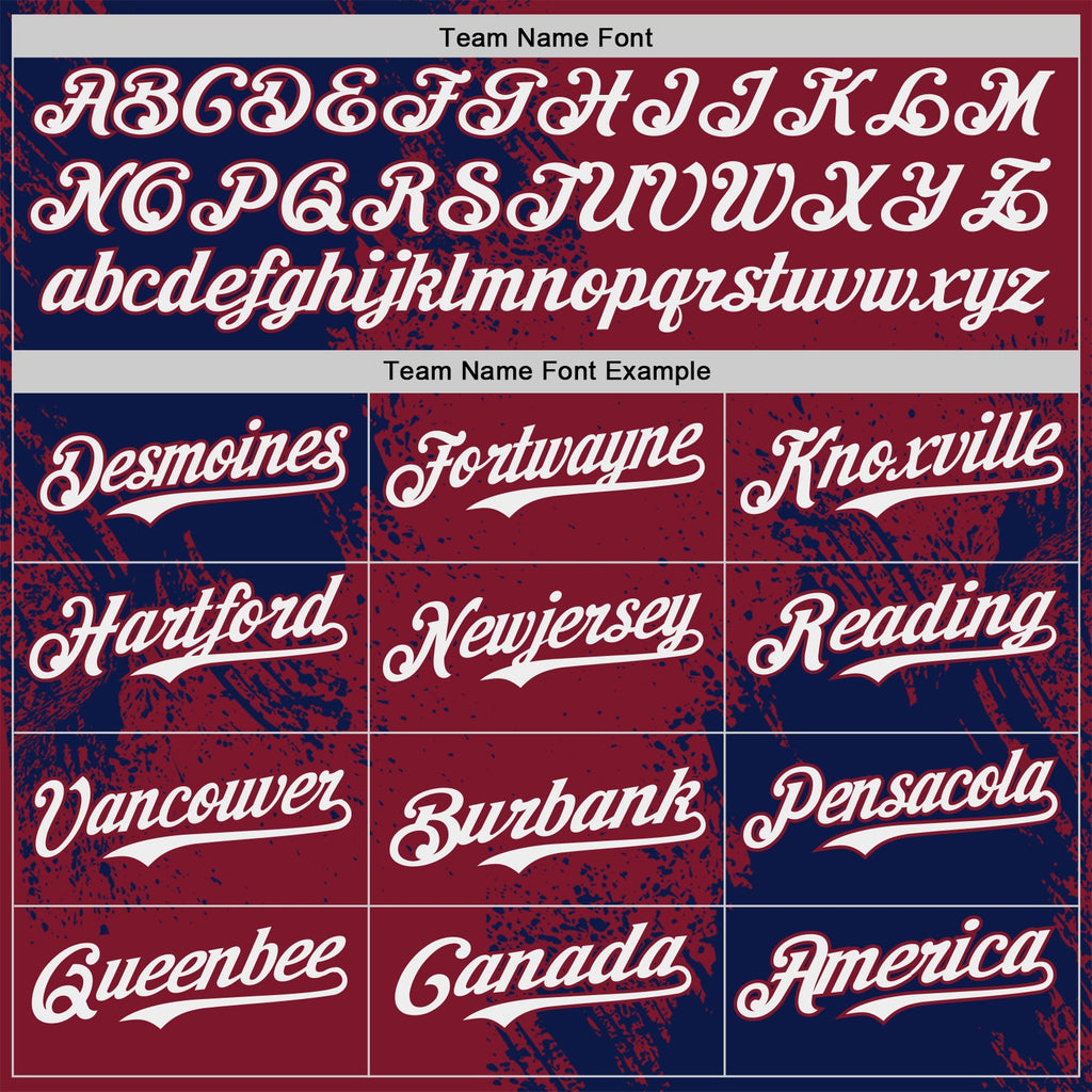 Custom Crimson White-Navy Abstract Brush Stroke Authentic Baseball Jersey