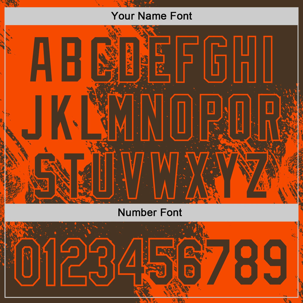 Custom Brown-Orange Abstract Brush Stroke Authentic Baseball Jersey