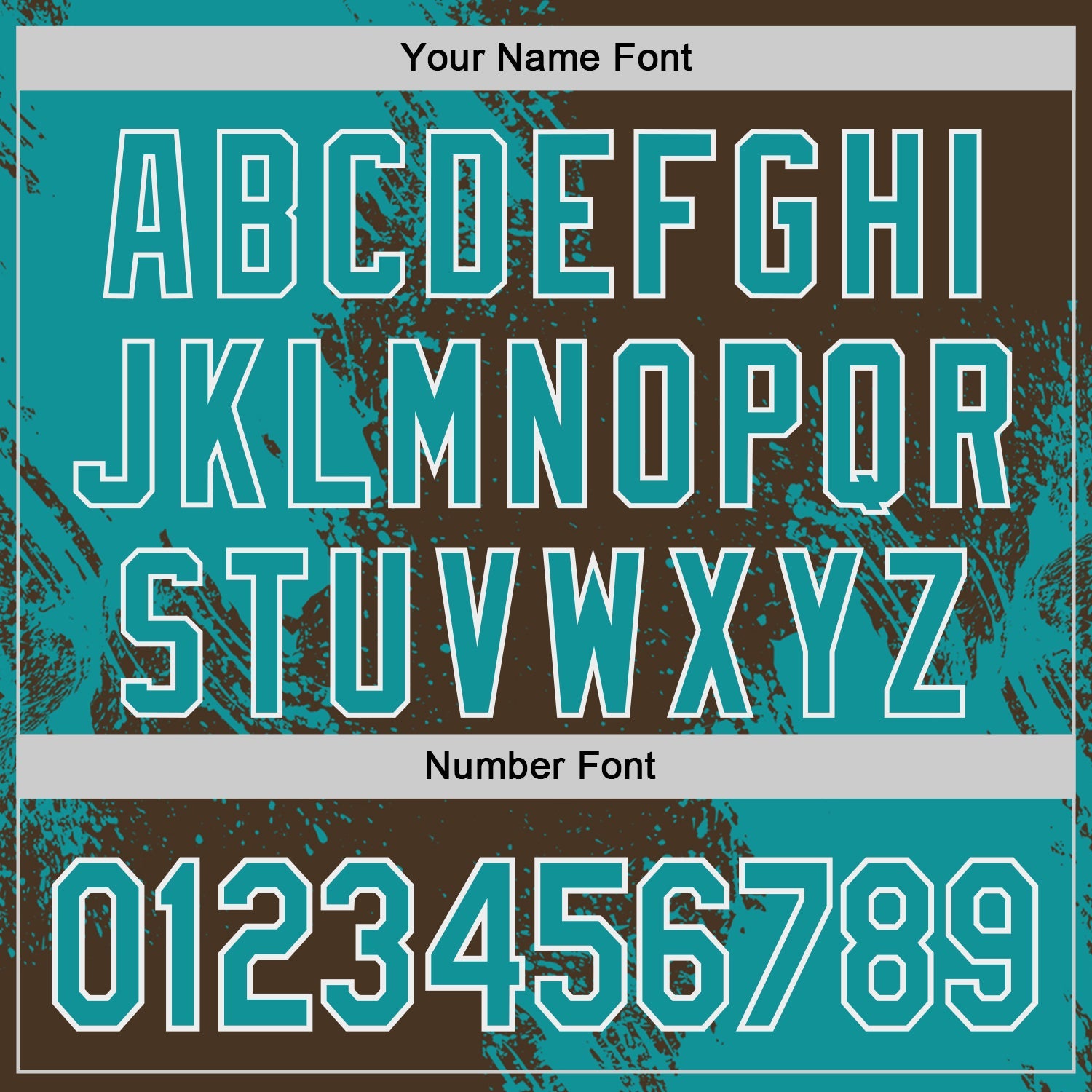 Custom Brown Teal-White Abstract Brush Stroke Authentic Baseball Jersey