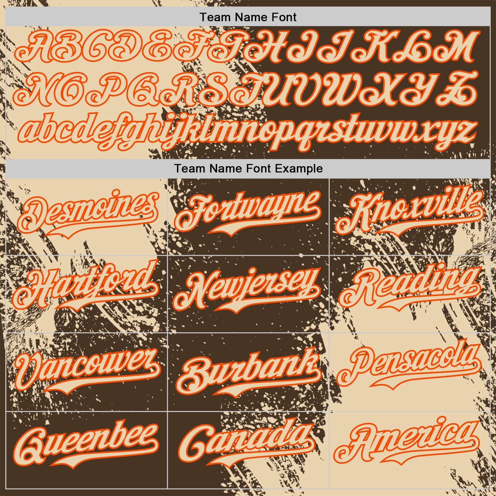 Custom Brown City Cream-Orange Abstract Brush Stroke Authentic Baseball Jersey