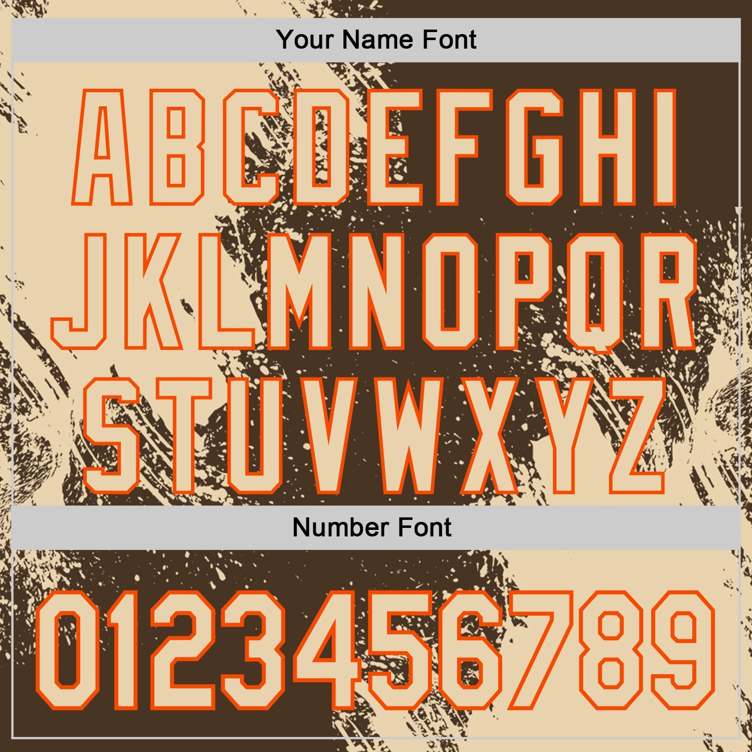Custom Brown City Cream-Orange Abstract Brush Stroke Authentic Baseball Jersey