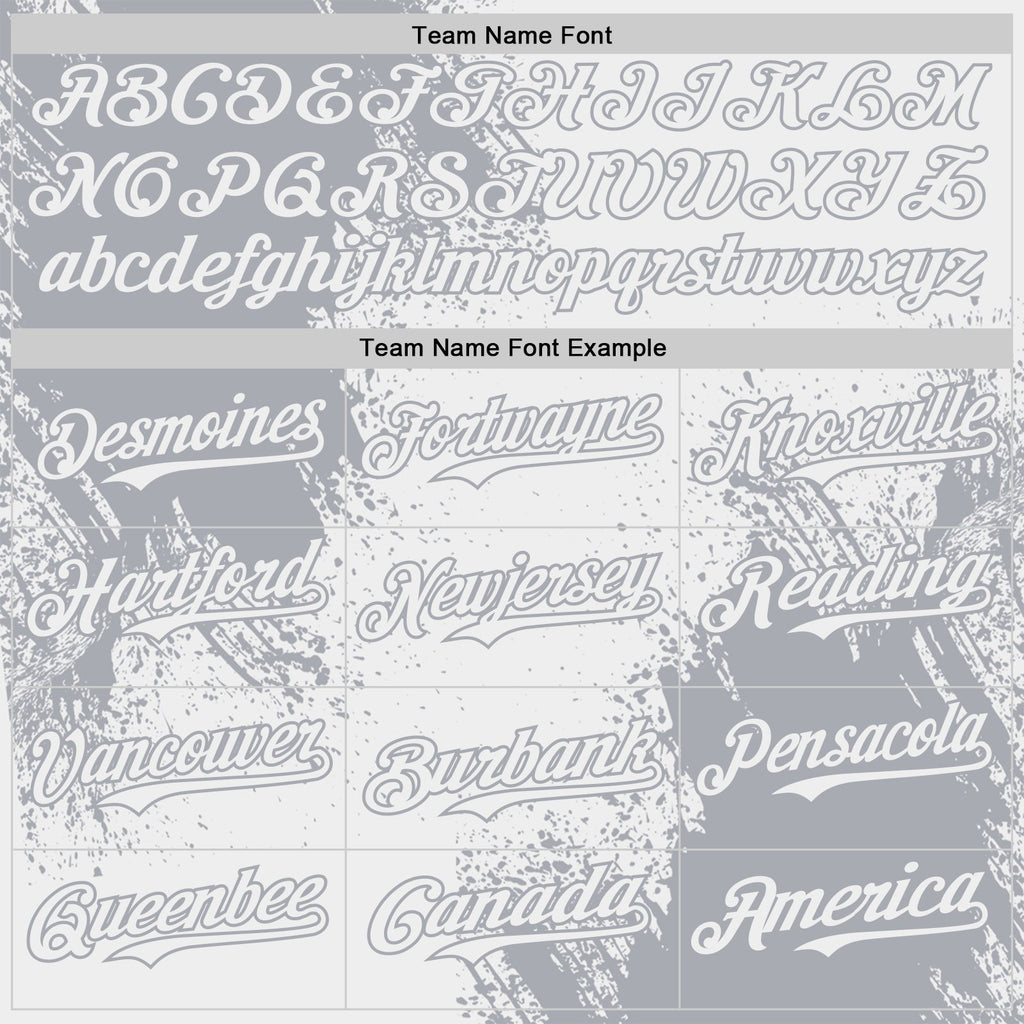 Custom White-Gray Abstract Brush Stroke Authentic Baseball Jersey