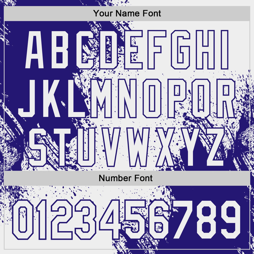 Custom White-Dark Purple Abstract Brush Stroke Authentic Baseball Jersey