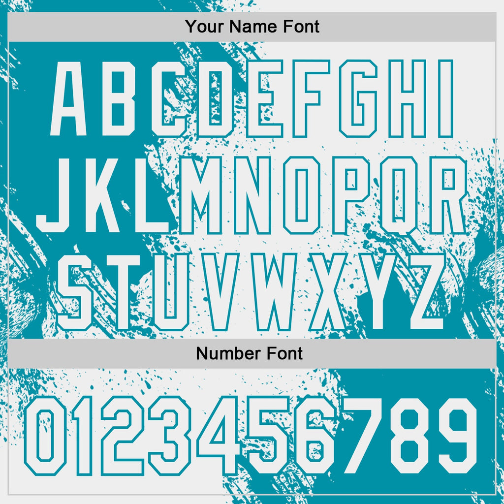 Custom White-Teal Abstract Brush Stroke Authentic Baseball Jersey