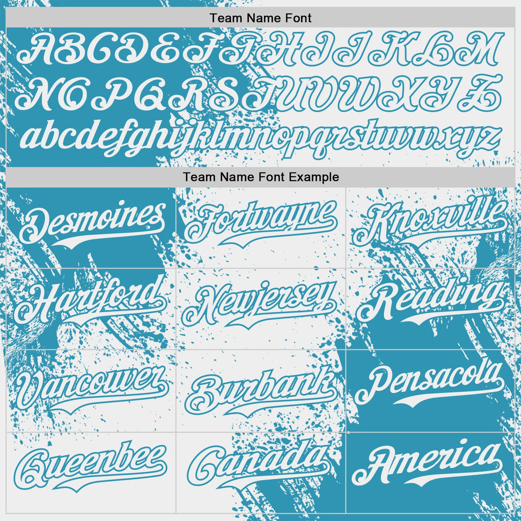 Custom White-Panther Blue Abstract Brush Stroke Authentic Baseball Jersey