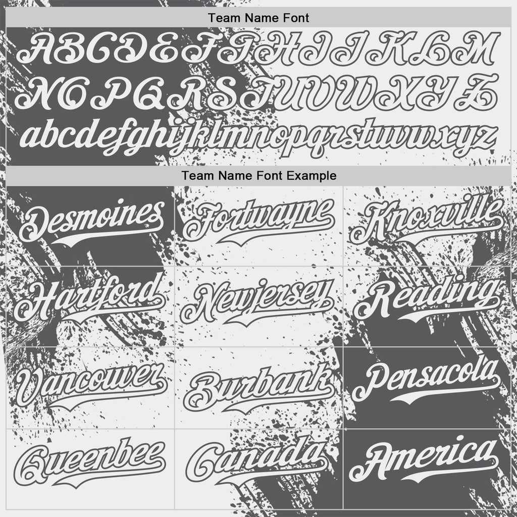 Custom White-Steel Gray Abstract Brush Stroke Authentic Baseball Jersey
