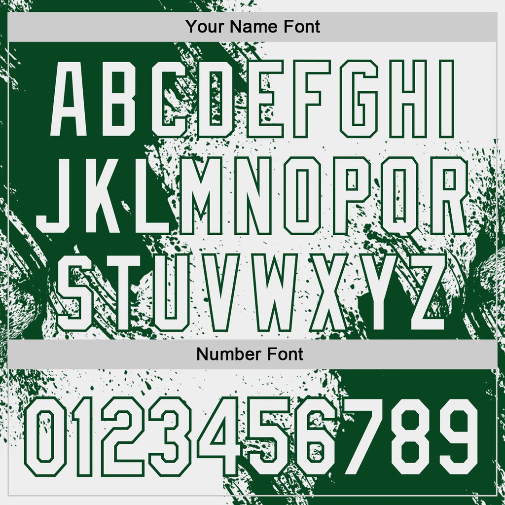 Custom White-Green Abstract Brush Stroke Authentic Baseball Jersey