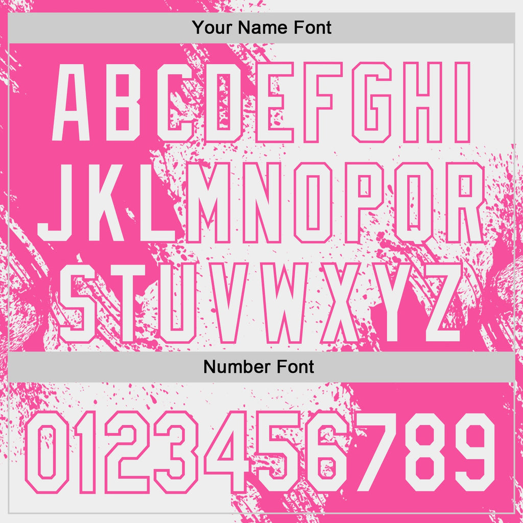 Custom White-Pink Abstract Brush Stroke Authentic Baseball Jersey