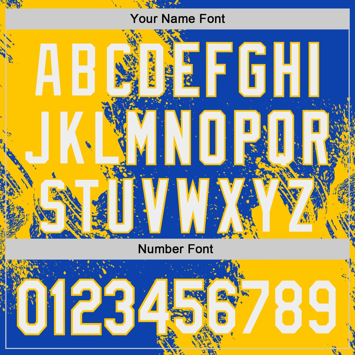 Custom Thunder Blue White-Yellow Abstract Brush Stroke Authentic Baseball Jersey