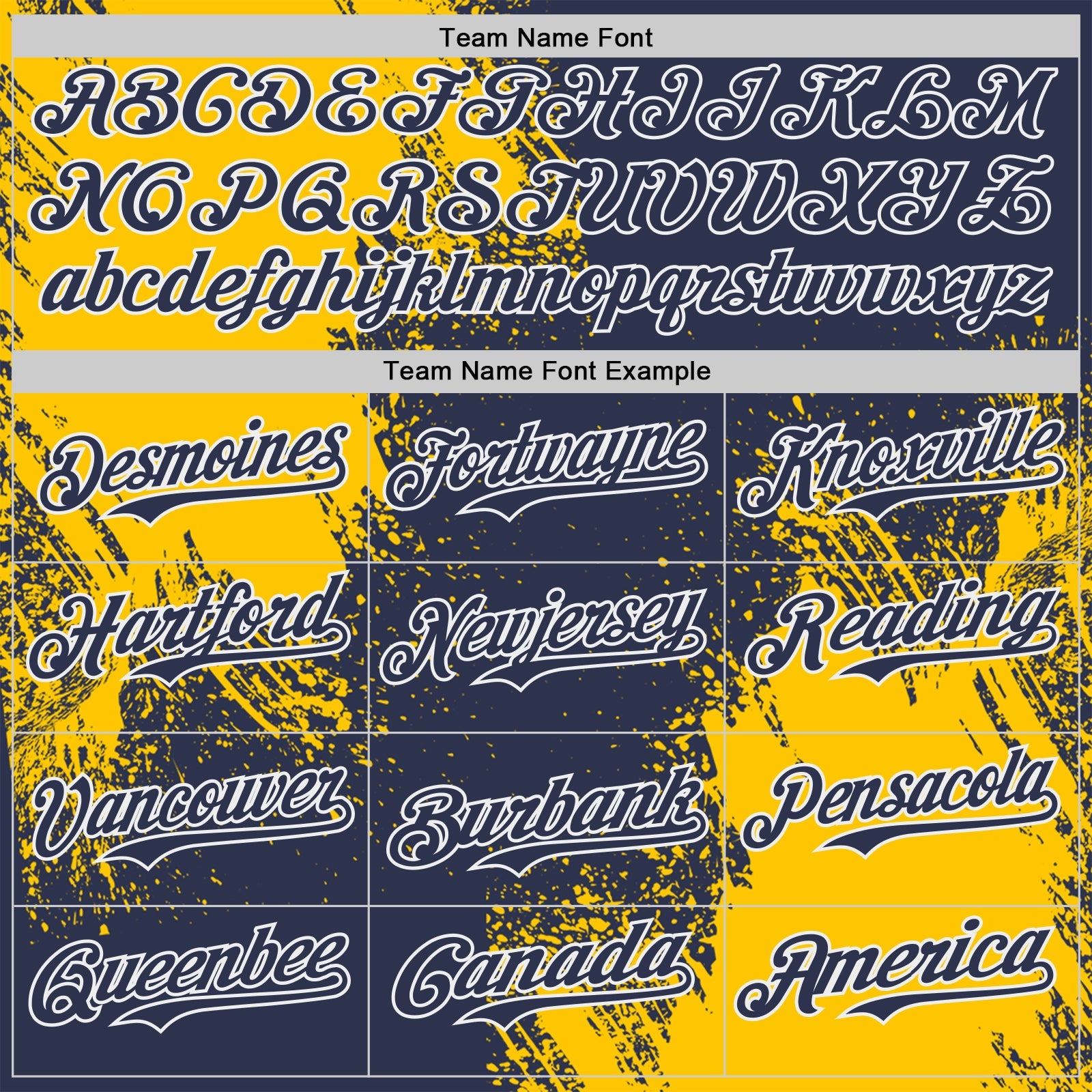 Custom Navy Yellow-White Abstract Brush Stroke Authentic Baseball Jersey
