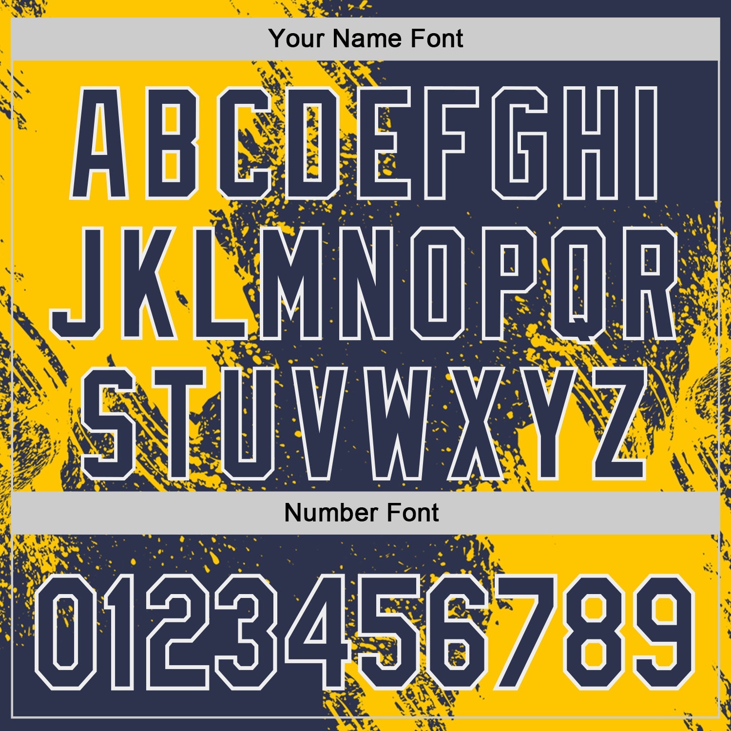 Custom Navy Yellow-White Abstract Brush Stroke Authentic Baseball Jersey