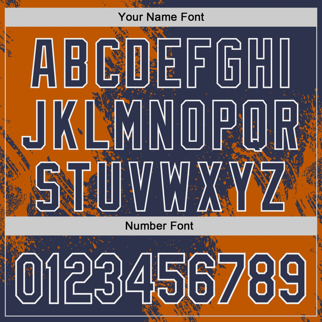 Custom Navy Texas Orange-White Abstract Brush Stroke Authentic Baseball Jersey