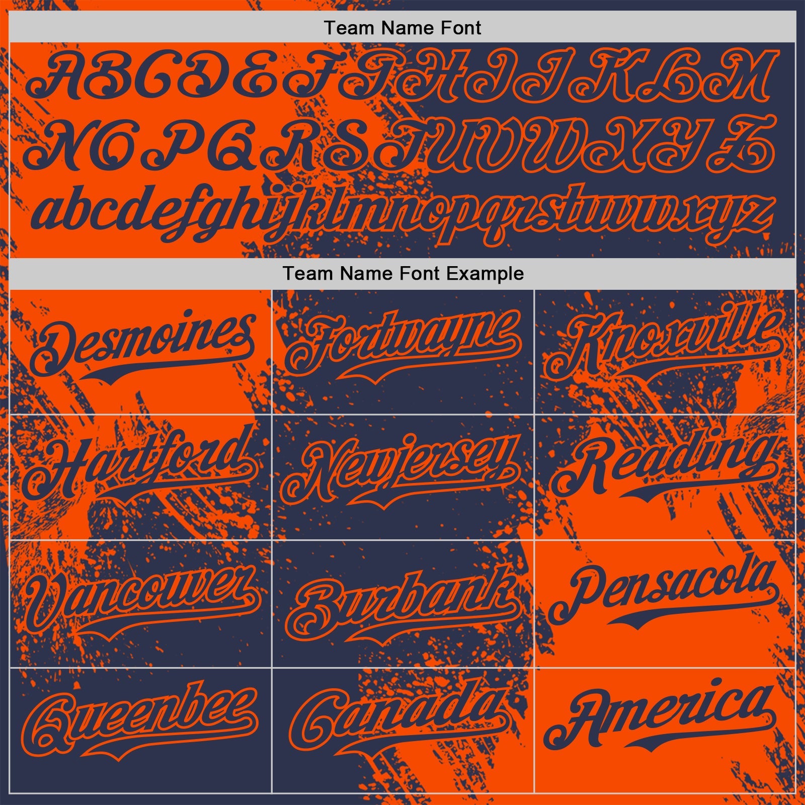 Custom Navy-Orange Abstract Brush Stroke Authentic Baseball Jersey