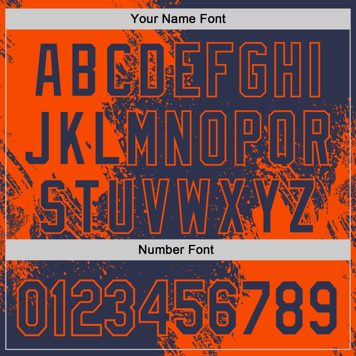 Custom Navy-Orange Abstract Brush Stroke Authentic Baseball Jersey