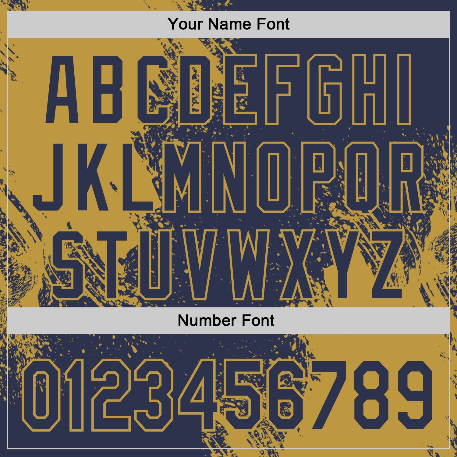 Custom Navy-Old Gold Abstract Brush Stroke Authentic Baseball Jersey