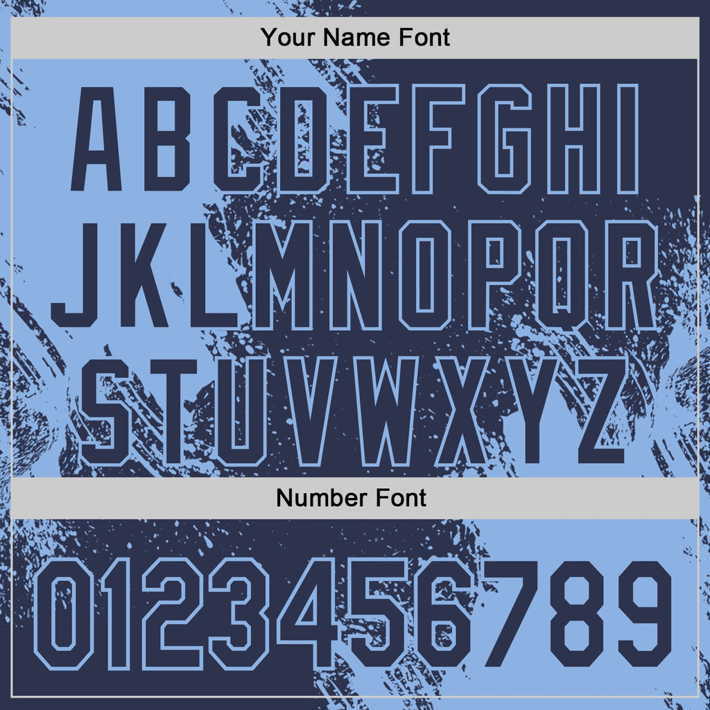 Custom Navy-Light Blue Abstract Brush Stroke Authentic Baseball Jersey