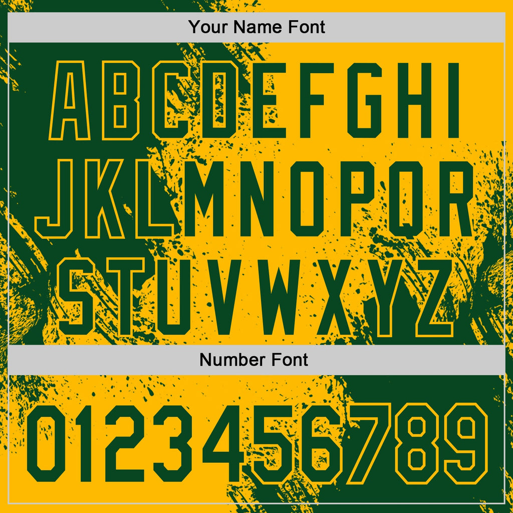 Custom Gold-Green Abstract Brush Stroke Authentic Baseball Jersey