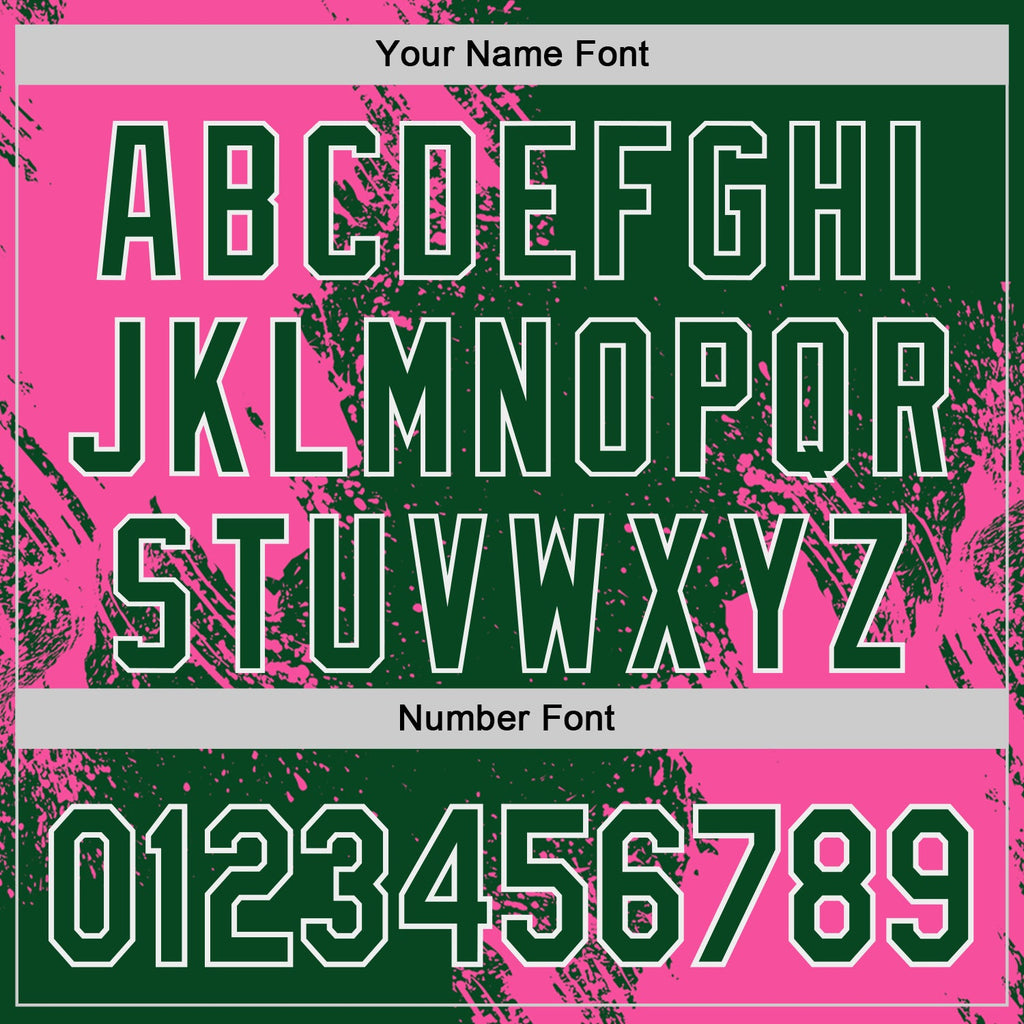 Custom Green Pink-White Abstract Brush Stroke Authentic Baseball Jersey