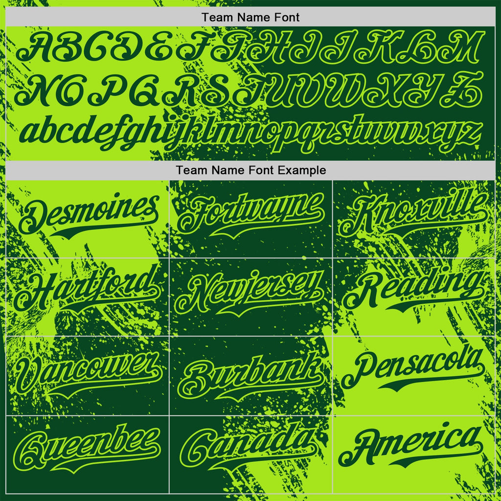 Custom Green-Neon Green Abstract Brush Stroke Authentic Baseball Jersey